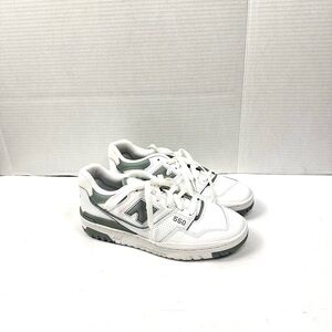 New Balance 550 White with Gray/Green Accents